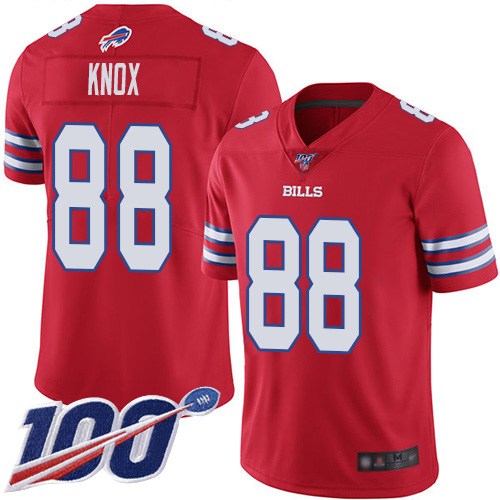 Men Buffalo Bills #88 Dawson Knox Limited Red Rush Vapor Untouchable 100th Season NFL Jersey->youth nfl jersey->Youth Jersey